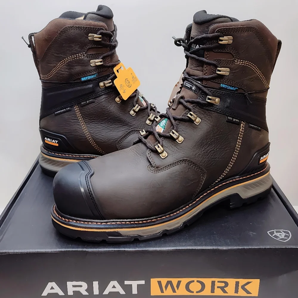 ARIAT Stump Jumper 8" CSA Glacier Grip H20 600g Composite Toe Work Boot 10038283 - Picture 1 of 15